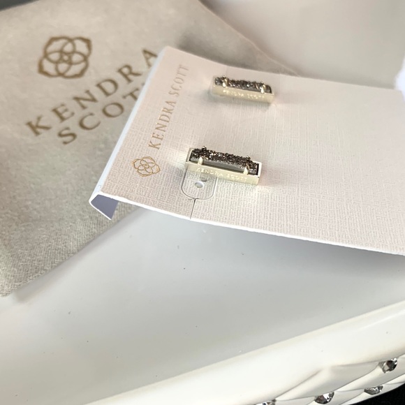 NWT Kendra Scott 14k gold plated drusy earrings - Picture 2 of 4